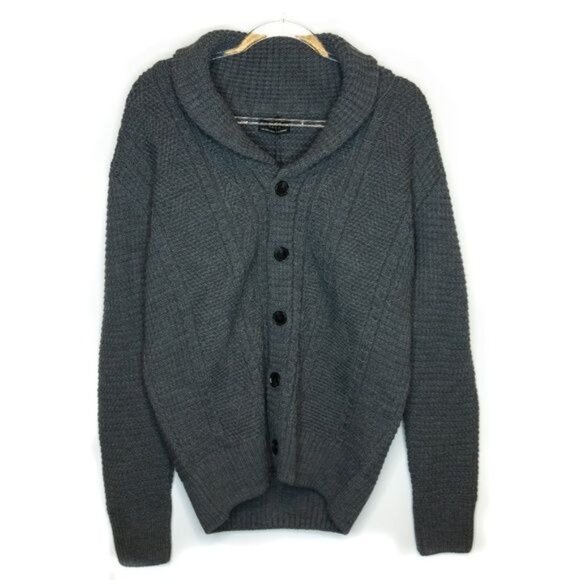 Zara Charcoal Grey Knit Button-Up Cardigan - Picture 1 of 3